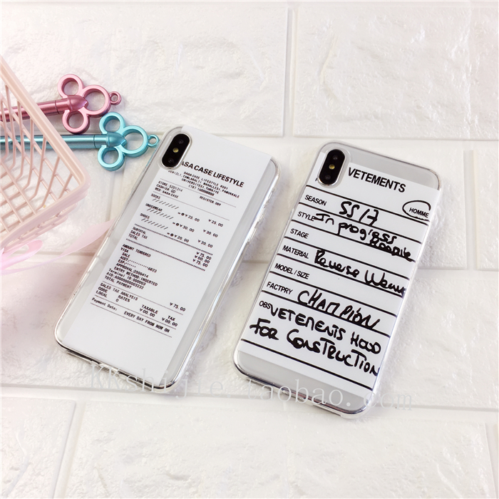 Free of charge Bill supermarket note english iphone11Pro/XS MAX/8p Apple phone shell Xr Soft shell 7/6in the 3C Digital Accessories, Cell Phone Accessories , Phone Protection Case/Shell category - from Buy2taobao.com to provide professional Taobao agent buy service