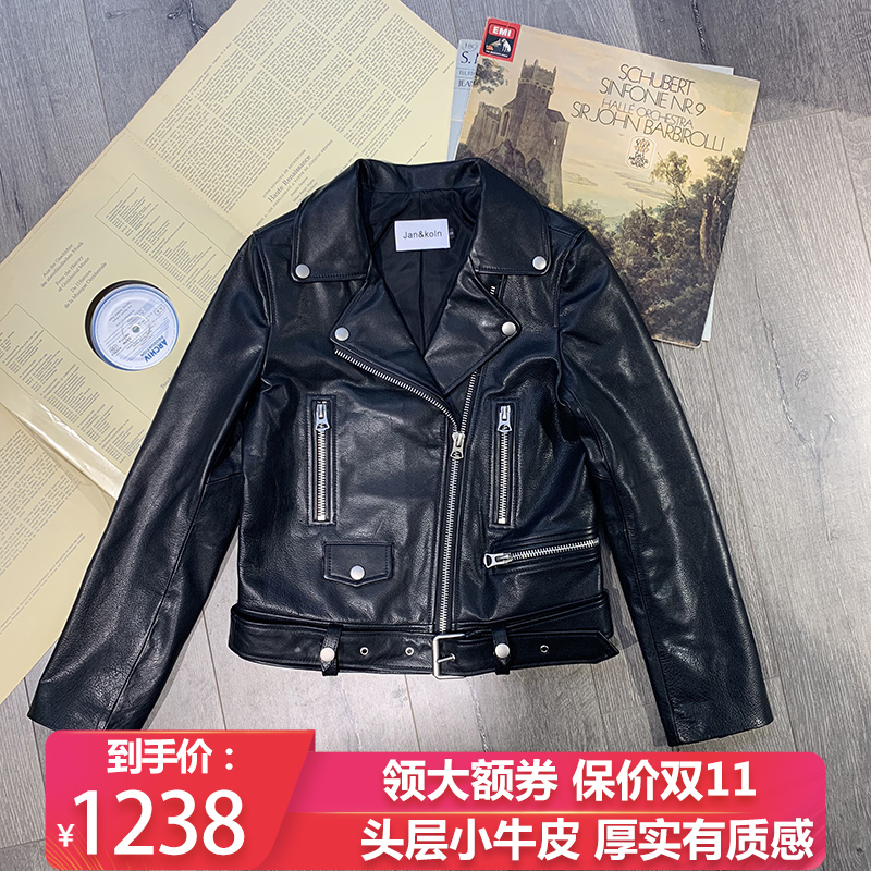 质感强烈 摇滚风 头层牛皮真皮皮衣机车夹克女士外套2020新款秋冬|ruв категории Женская одежда, меха - от Buy2taobao.com для оказания профессиональной услуги покупки агента Taobao