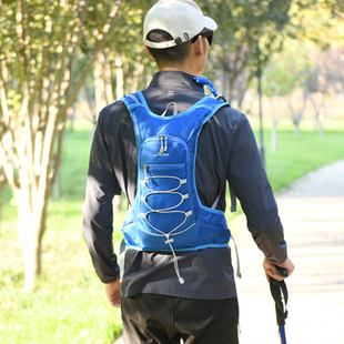 新款跑步双肩背包透气徒步旅游登山包多功能越野自行车骑行水袋包