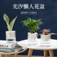 绿萝花盆自吸水透明塑料加仑水培钻石繁星懒人专用器皿盆栽早安盆