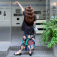 黑色高级感网纱拼接短袖套装女2025夏季新款复古印花半身裙两件套