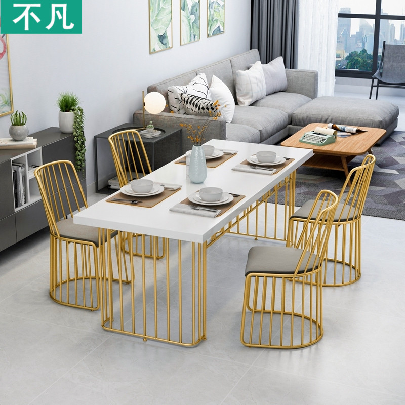 北歐實木餐桌椅組合現代簡約餐廳餐台家用飯桌鐵藝桌腳長方形餐桌在類目 住宅傢俱, 桌類, 餐桌中 - 來自Buy2taobao.com提供專業的淘寶代購服務