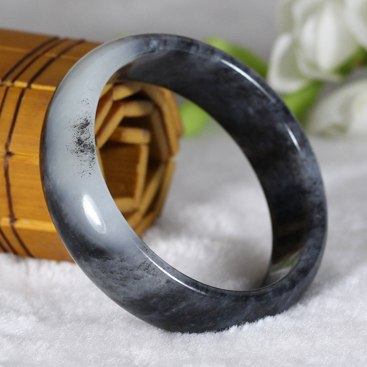 【玉堂春晓】和田玉墨玉手镯55