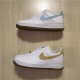 耐克Nike Air Force 1白蓝空军一运动花卉刺绣板鞋CZ0338-100-101