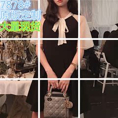 肉完ROUWANBABY180517又少女又气质小黑裙拼纱连衣裙女夏2018新款