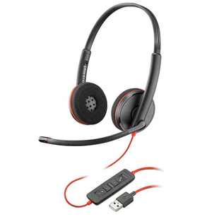 Plantronics/缤特力C3220 USB 双耳头戴式降噪电脑线控带麦耳机