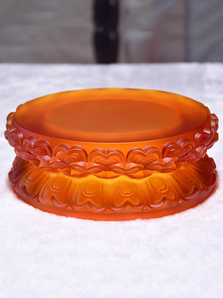 琉璃莲花座加高圆佛座佛堂用具供台供奉观音菩萨坐台佛像底座摆件