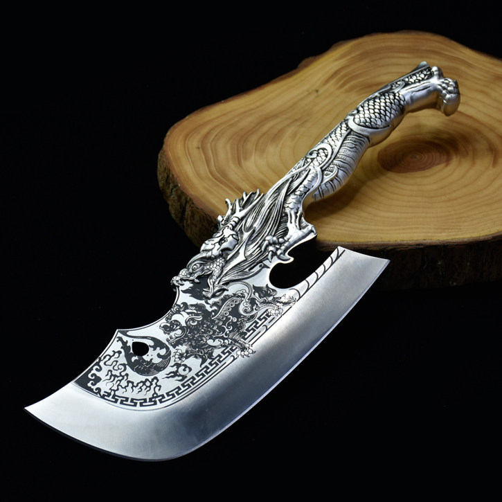 龚师傅手工锻打家用砍骨菜刀斩骨菜刀不锈钢锋利龙泉市厨房重刀