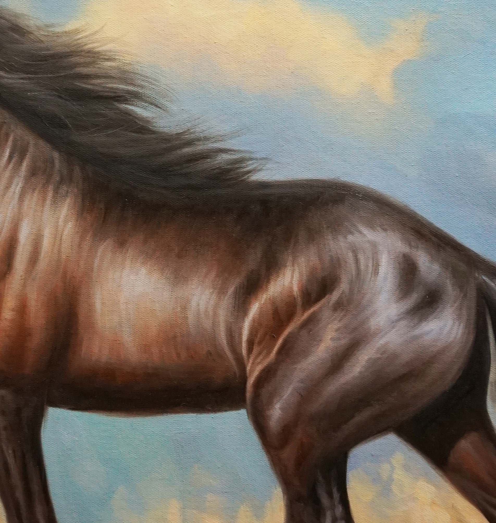 陈建忠《马到成功》收藏级写实精品 纯手绘布面油画