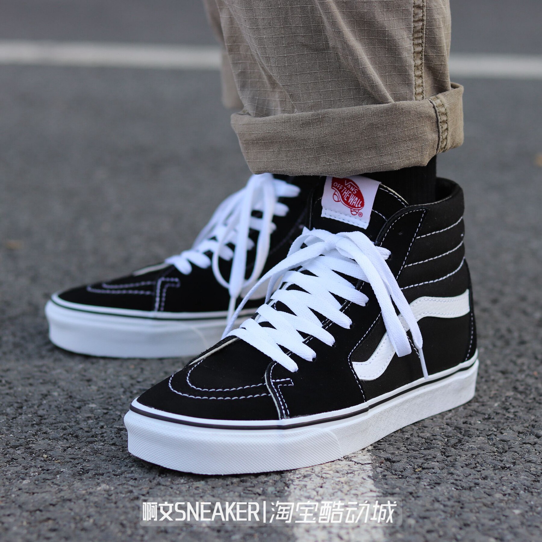 啊文vans安纳海姆sk8-hi白色高帮经典男女帆布鞋板鞋vn0a38gftip