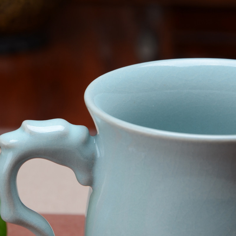 赵志强 中国陶瓷工艺大师 天青龙头杯