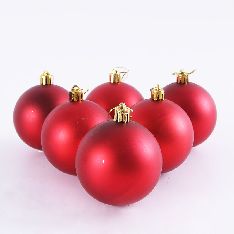 多彩多艺 圣诞球6/7/8CM圣诞彩球哑光球电镀彩球6个装 圣诞节装饰