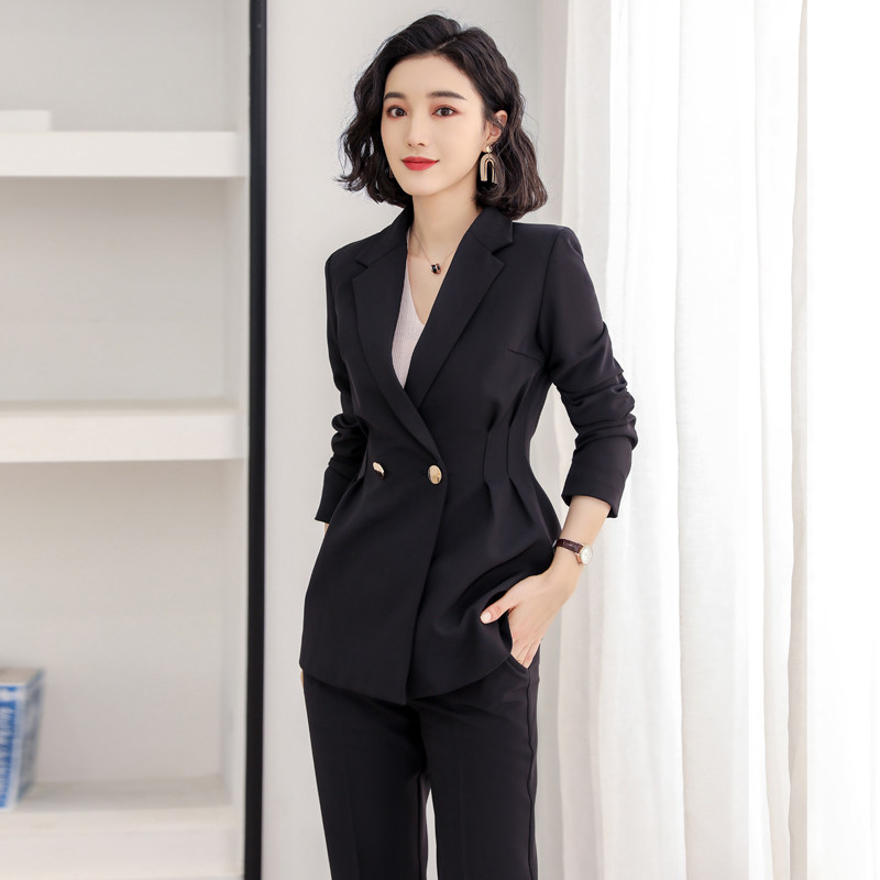 职业装套装女2021新款时尚秋冬商务面试正装ol西装工作服三件套