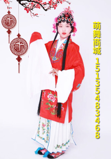 戏服京剧豫剧花旦儿童对披戏曲服装女青衣水袖舞蹈演出服小孩女披