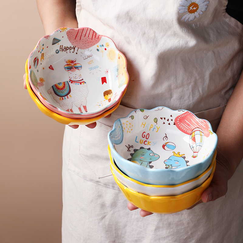 空气炸锅专用碗可爱陶瓷沙拉碗家用甜