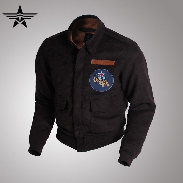 a2飞虎队美国空军麂皮绒夹克飞行服短款男式翻领外套空军一号总统