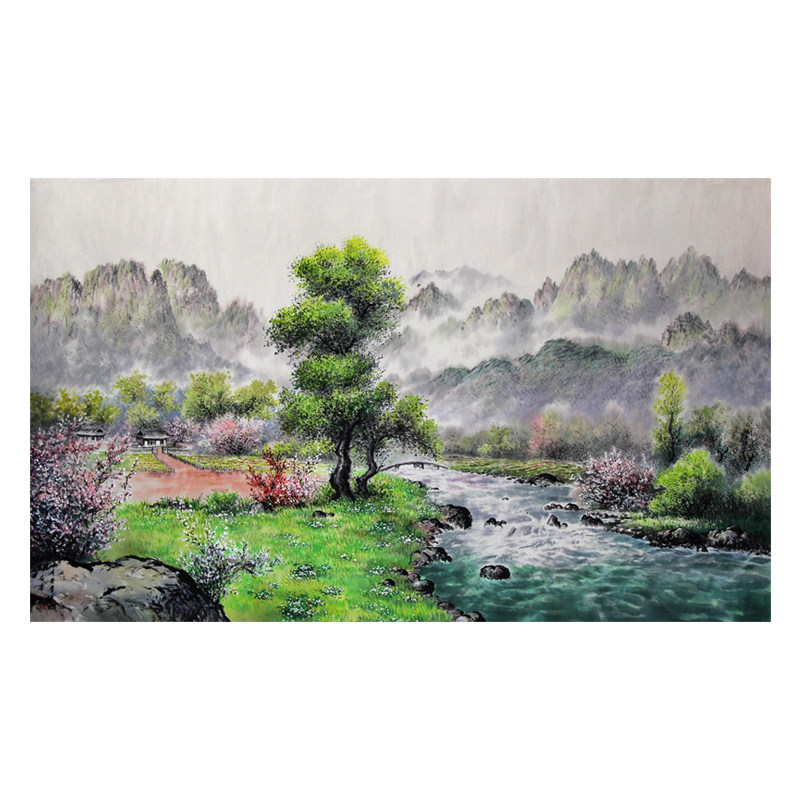 (朝鲜)金松《我故乡的春》咸镜北道美术创作社t2057