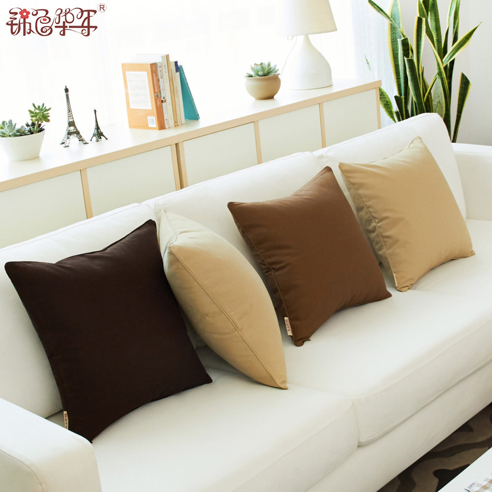 抱枕靠垫套不含芯现代简约纯色格子沙发靠背汽车办公室腰靠枕大号