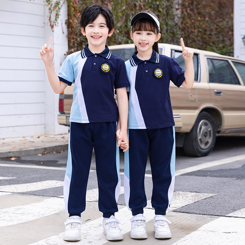 小学生校服夏季运动会服装儿童英伦学院短袖小学生班级毕业照校服