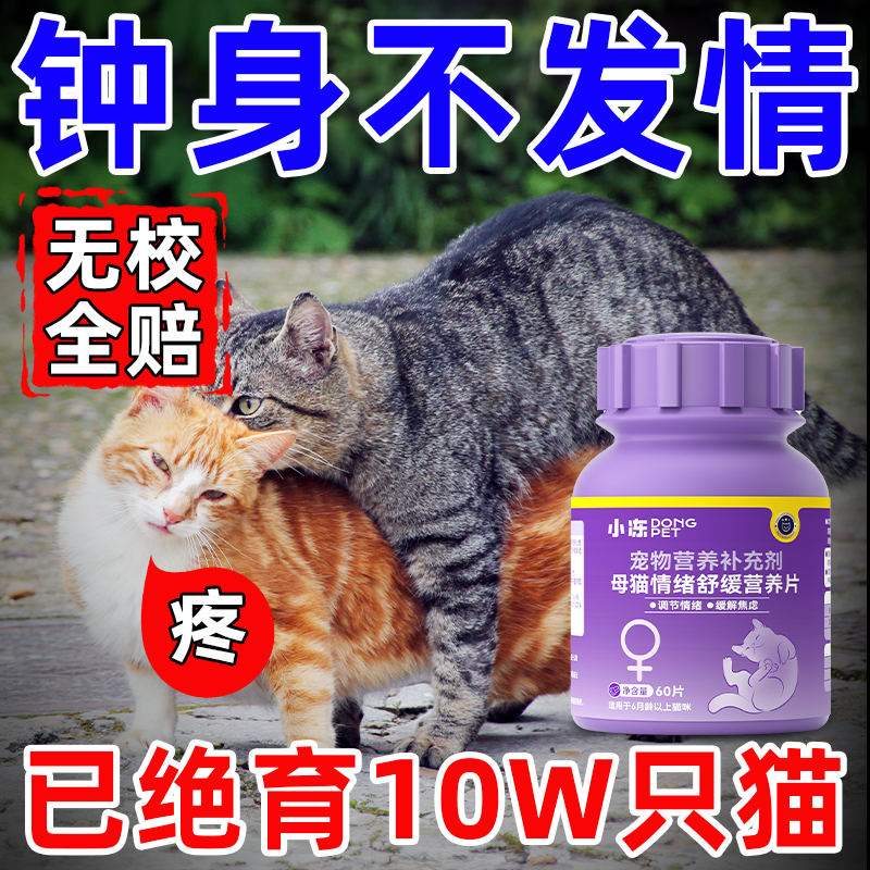 猫咪禁发情抑制非药母猫专用公猫宠物狗绝育药乱闹禁发情粉抑情片