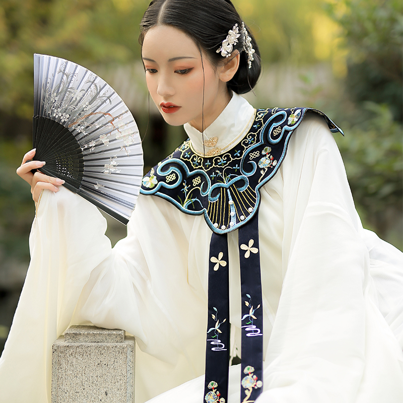 江南_【晚香亭】江南一梦原创汉服绣花刺绣汉服云肩明制立领配饰优惠