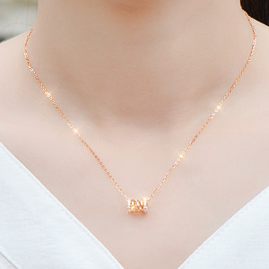 彩金项链女18k金正品女款图片