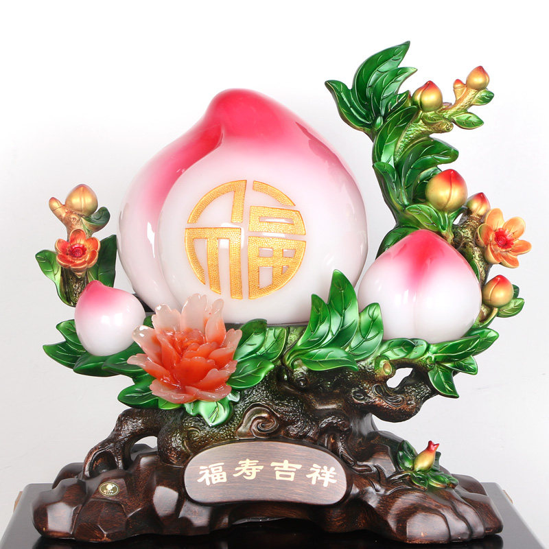 福寿吉祥大寿桃摆件长辈祝寿贺寿6080大寿创意礼品送老人生日礼物