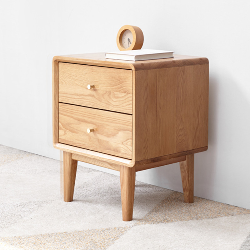 小七的木头全实木床头柜北欧橡木收纳储物柜现代简约卧室床边柜子