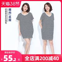 哺乳装连衣裙外出时尚潮妈喂奶装衣服产后上衣春夏季宽松短袖大码