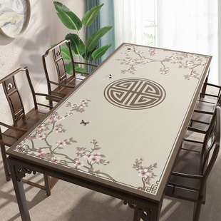 新中式桌垫防水防油免洗餐桌垫桌面保护台布防烫茶几垫中国风桌布