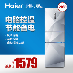 Haier/海尔 BCD-216SDEGU1 216升 三门 冷藏冷冻家用节能电冰箱