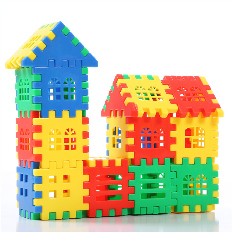 3-6岁儿童大号塑料房子积木男女孩宝宝益智拼插百变数字方块玩具
