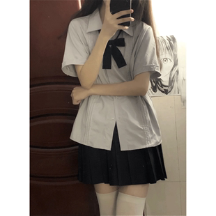 小个子学院风穿搭jk制服套装女夏季盐系减龄衬衫百褶裙气质两件套