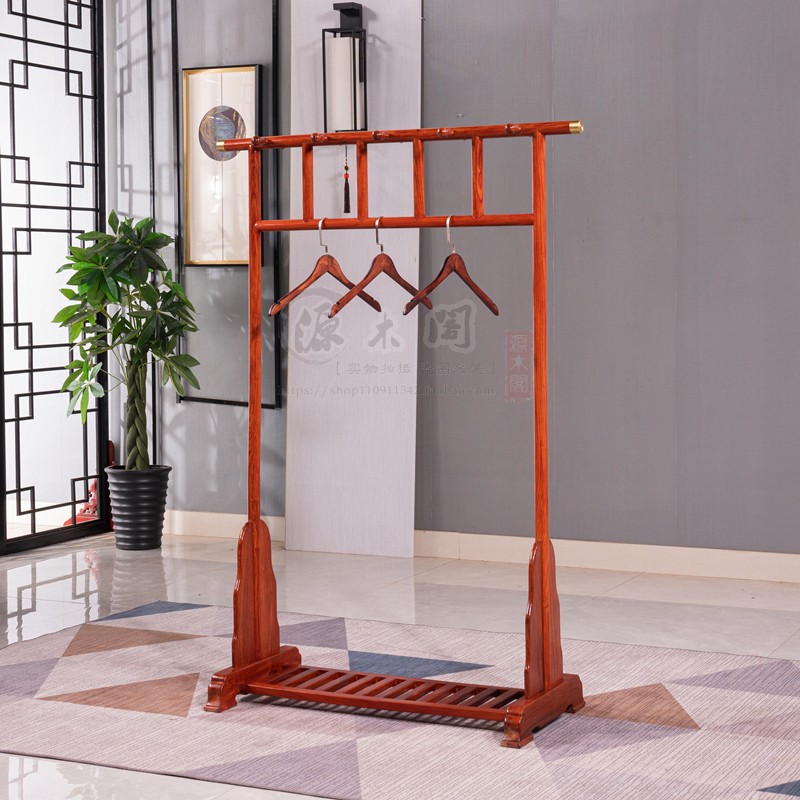 红木衣帽架中式花梨木刺猬紫檀实木挂衣架落地衣架卧室客厅衣服架