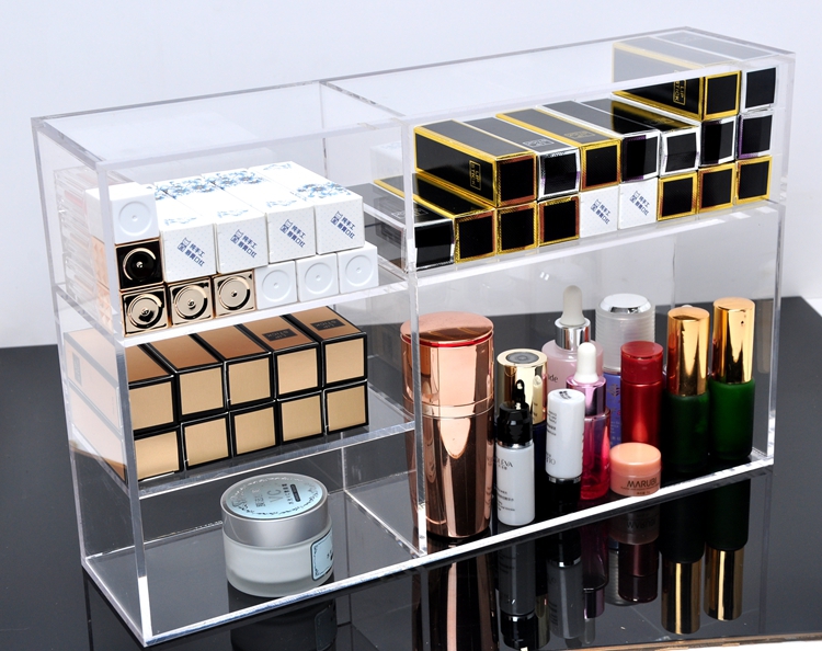 亚克力化妆品收纳盒透明梳妆台创意桌面口红护肤品收纳盒
