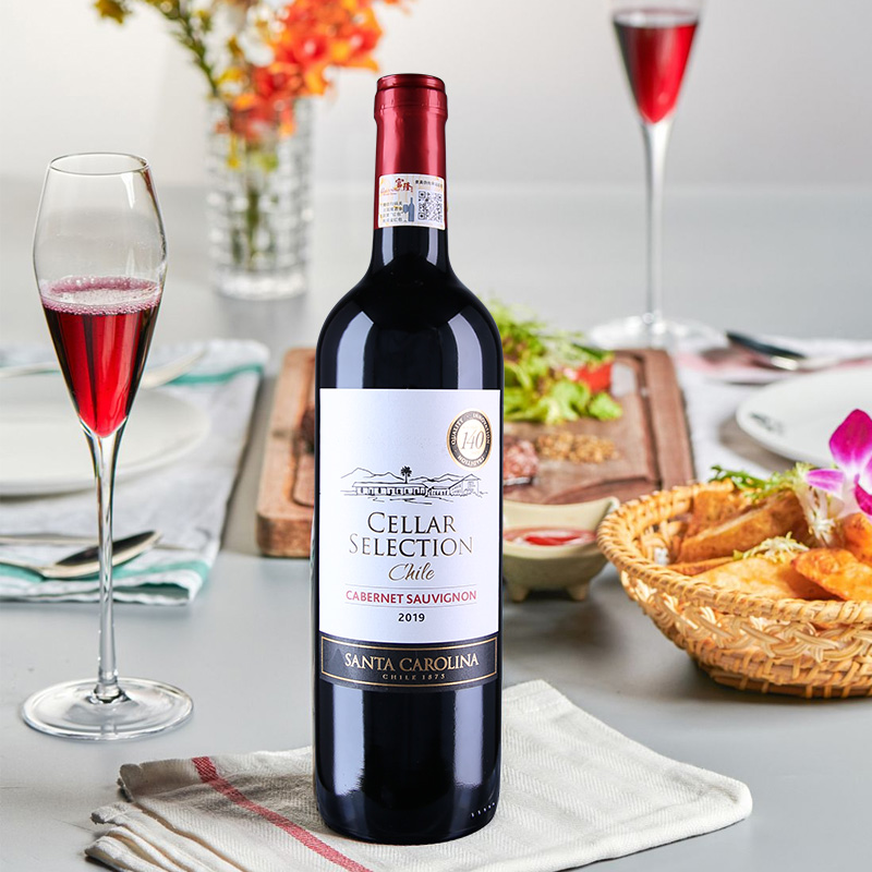 富隆红酒智利原瓶进口红酒富隆胜卡罗窖选赤霞珠干红葡萄酒750ml