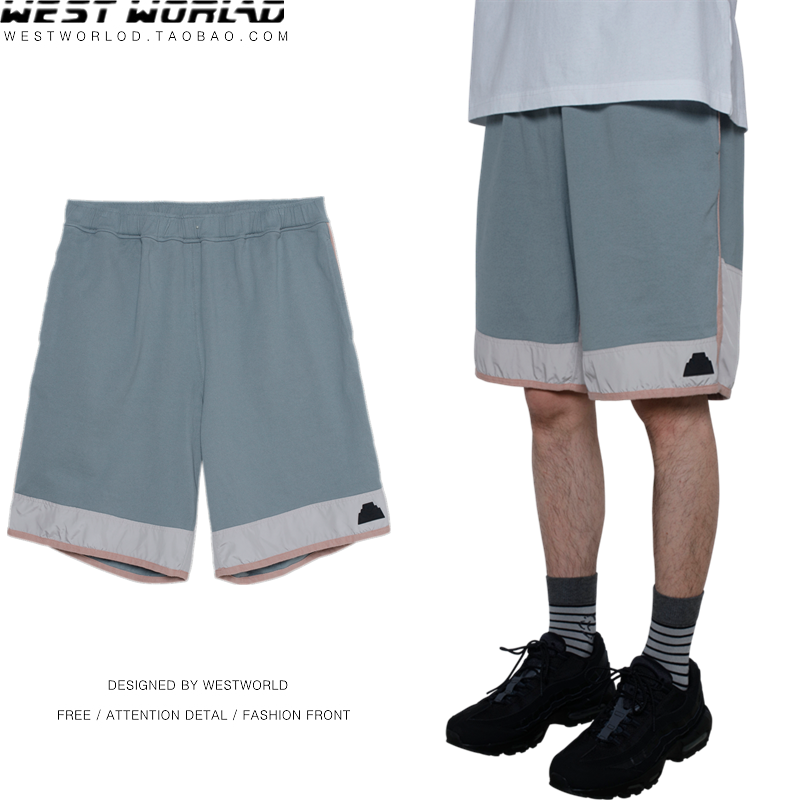 自主自产 CAVEMPT  20SS TAPED LIGHT SHORTS 拼接运动短裤休闲裤