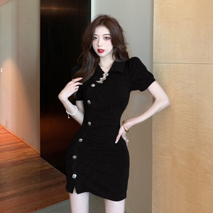 Cheongsam improved slim sexy thin knitted dress