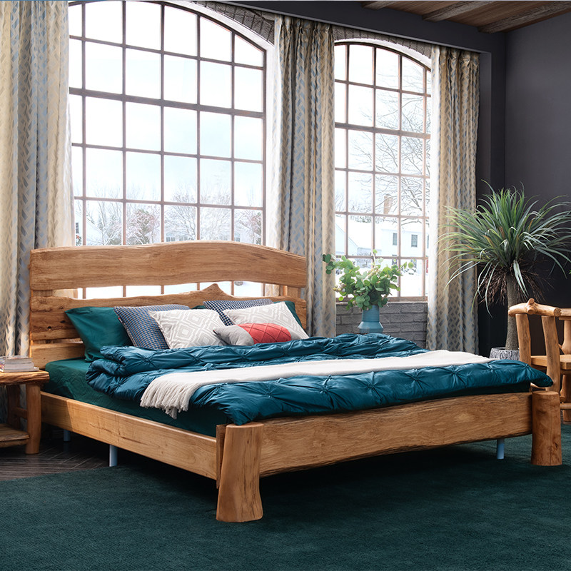 8米硬板床全实木原生态民宿客栈商业大床婚床