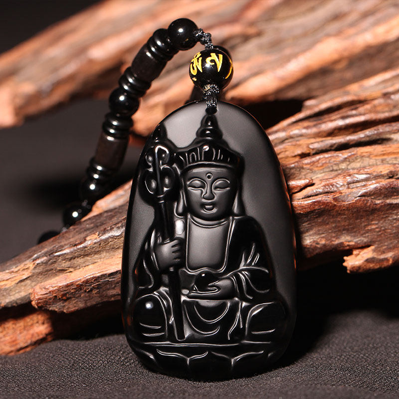 赏峰饰品旗舰店的优惠券大全—赏峰开光天然黑曜石大肚佛像吊坠弥勒佛