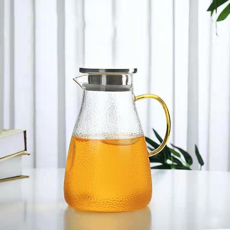 锤纹玻璃冷水壶家用日式冷热骤变不炸裂套装凉白开大容量柠檬茶壶