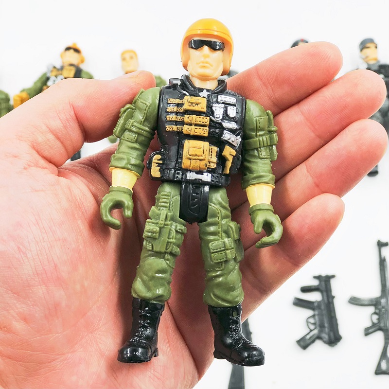 军事战争场景二战现代特种兵人模型关节可动武器套装人偶男孩玩具
