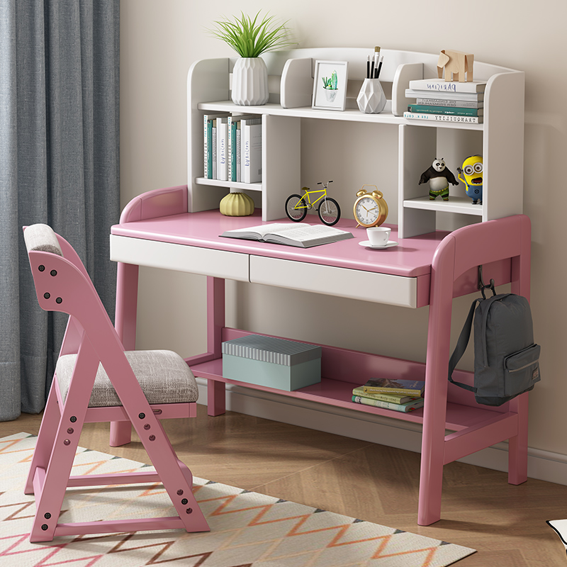 儿童学习桌小学生中学生书桌全实木写字桌椅套装可升降课桌椅家用