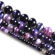 Myatou DIY handmade jewelry materials accessories purple striped agate semi-finished bead beaded beads