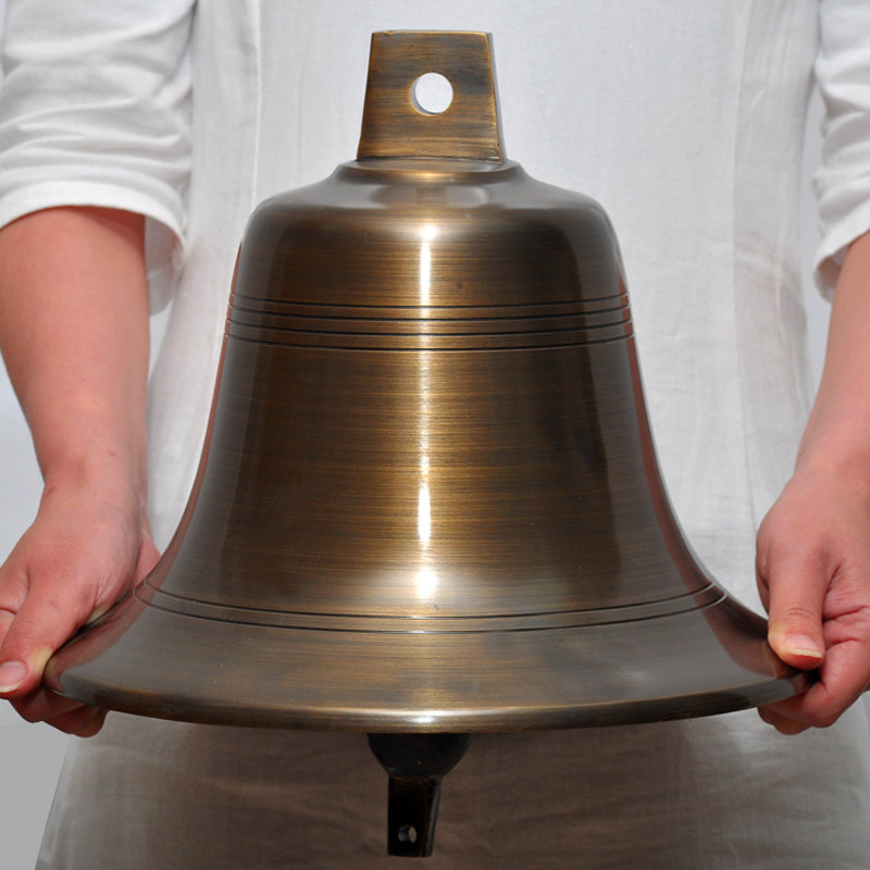 纯铜古钟摆件佛教寺庙铜钟宝钟喇叭口响钟撞钟学校打铃室内外家用