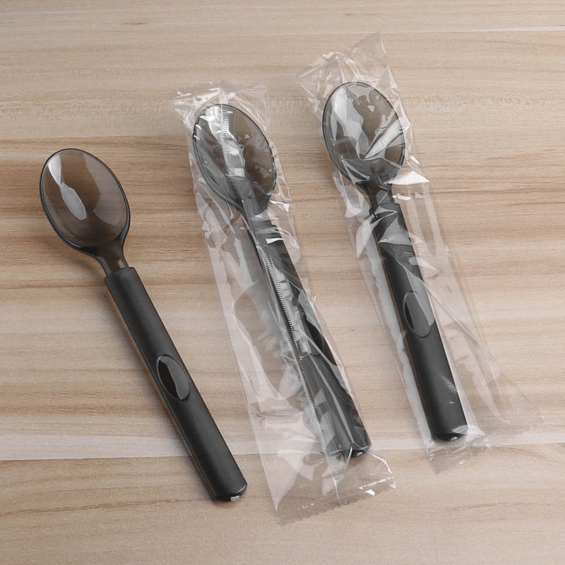 加厚叉子透明甜品勺子一次性餐具勺子饭勺塑料汤勺独立包装刀叉勺