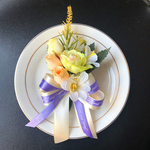 新款商务活动胸花韩式公司开业庆典婚庆喜庆嘉宾贵宾磁铁仿真襟花