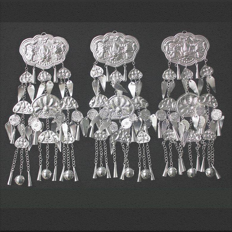 湘西苗族银饰少数民族舞台苗银披肩