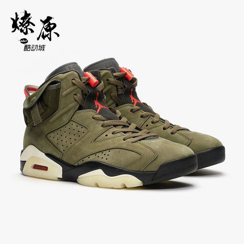 燎原 air jordan 6 aj6 travis scott ts 夜光军绿鬼脸cn1084-200