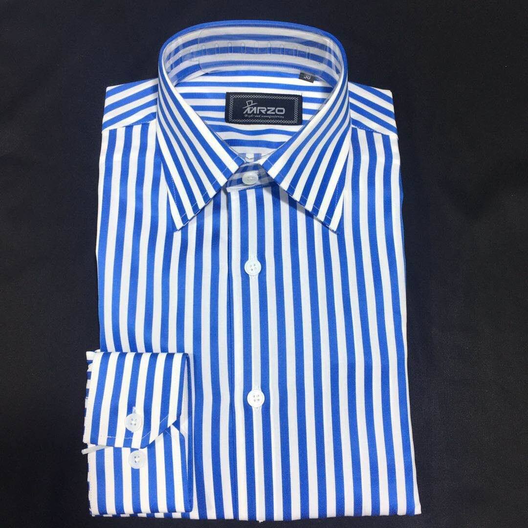mrzo全棉 意式大温莎领欧风大八领男装商务正装免烫长袖衬衫商务